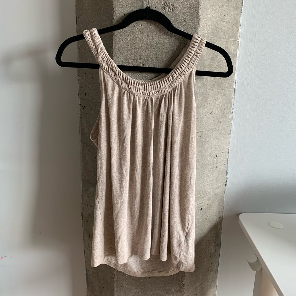 Joie Elegant Beige Sleeveless Top